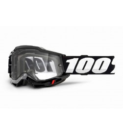 Máscara 100% Accuri 2 Enduro Moto Negro - Lente doble transparente