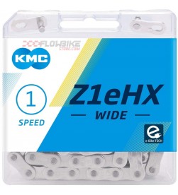 Cadena 1 velocidad KMC Z1eHX con eslabón Plata