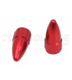 Tapones válvula MSC Aluminio valvula Presta/FV/fina Rojo