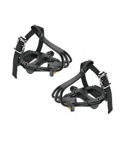Pedales carretera planos con calapies y correas VP-335T