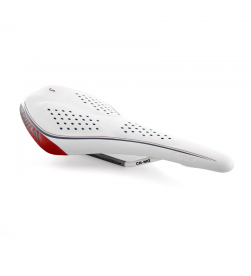 Sillín Velo Miles Racing para mujer blanco con raíles Cr-Mo