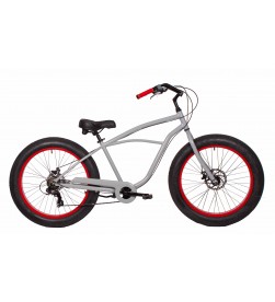 Bicicleta Cruiser Crest Spoor 26x4.0 7v Gris Roja Bicicleta Cruiser Crest Spoor 26x4.0 7v Gris Roja