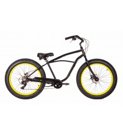 Bicicleta Cruiser Crest Spoor 26x4.0 7v Negra Amarilla Bicicleta Cruiser Crest Spoor 26x4.0 7v Negra Amarilla