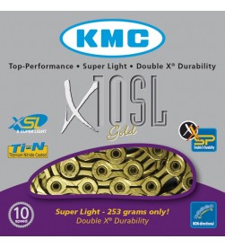 Cadena KMC X10SL Dorada 10v.