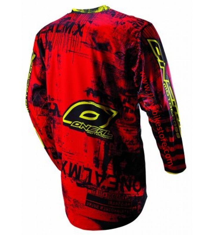 Camiseta DH Motocross Oneal Element Toxic Rojo